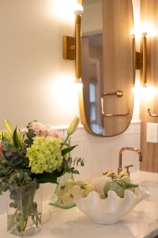 Hall bath vanity alternate view