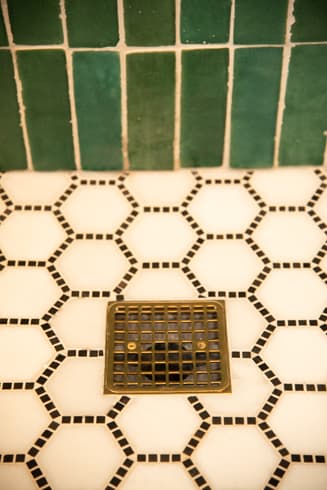 Close-up shower detail